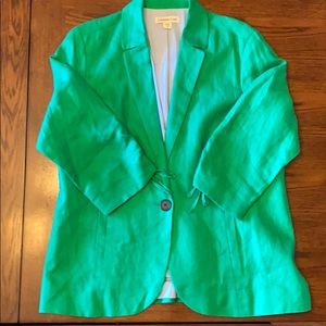 Cold water Creek green linen blazer sz 12
